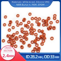 O Ring CS 2.4 mm ID  28.2 mm OD 33 mm Material With Silicone VMQ NBR FKM EPDM ORing Seal Gaske