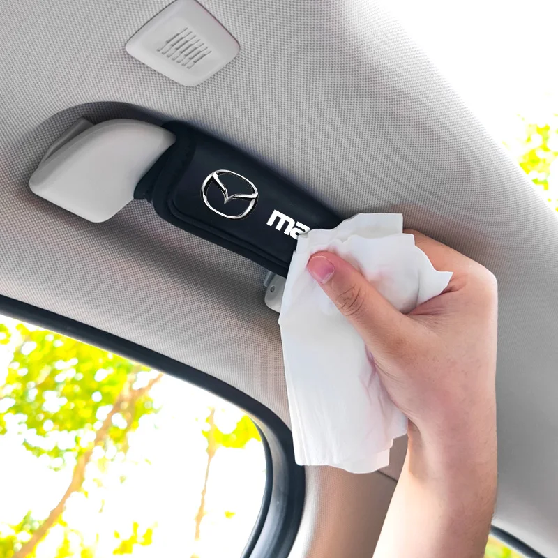 

1/2Pcs Car Logo Roof Handle Proect Cover Leather Handrail Pull Gloves Accessories For Mazda 3 Mazda 6 CX3 CX5 MP MS Axela Atenza