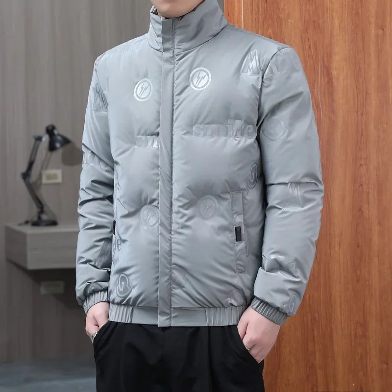 Новое поступление зимняя удобная куртка с белым гусиным пухом для мужчин теплая