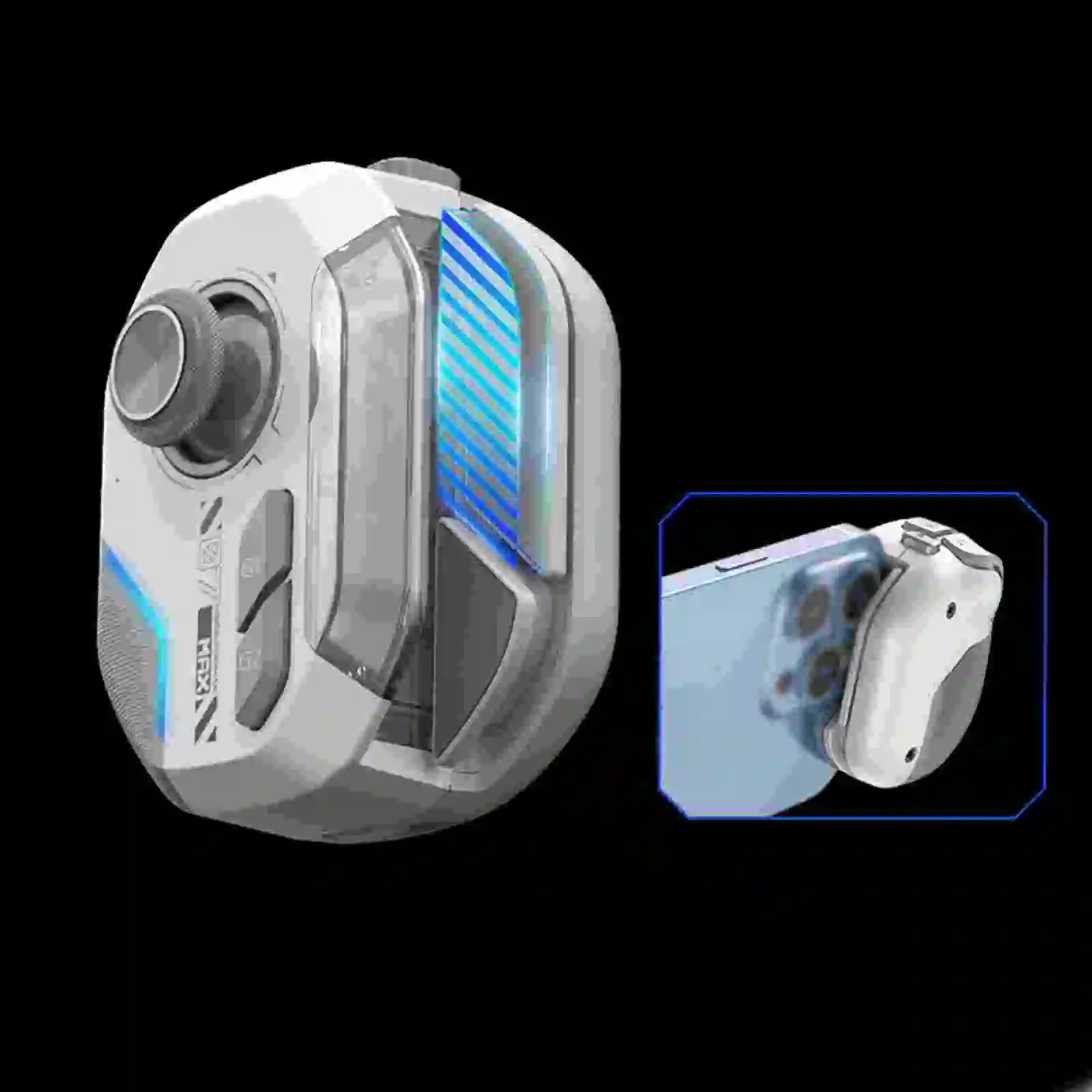 Фото Игровой джойстик для мобильных телефонов MB07 с RGB-подсветкой, настраиваемыми кнопками и функциями макросов, беспроводной геймпад для IOS/Android №2