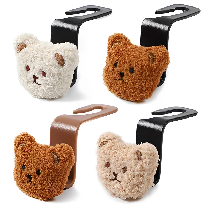 

Cartoon Bear Hook Car Seat Headrest Storage Holder Auto Interior Decoration Cute Bear Hooks Back Seat Hanger Accessories