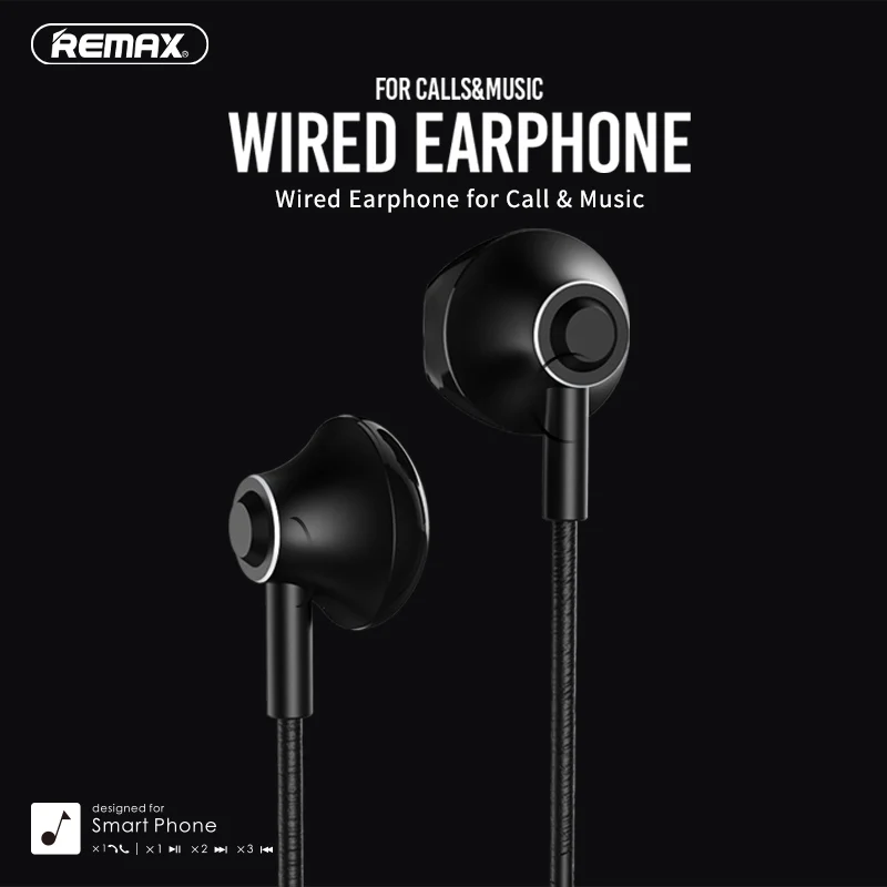 

Remax Hifi Wired Noise Reduction Earphone Calls And Music Stereo Sport In-ear Headphone With Mic Volume Control For Xiaomi