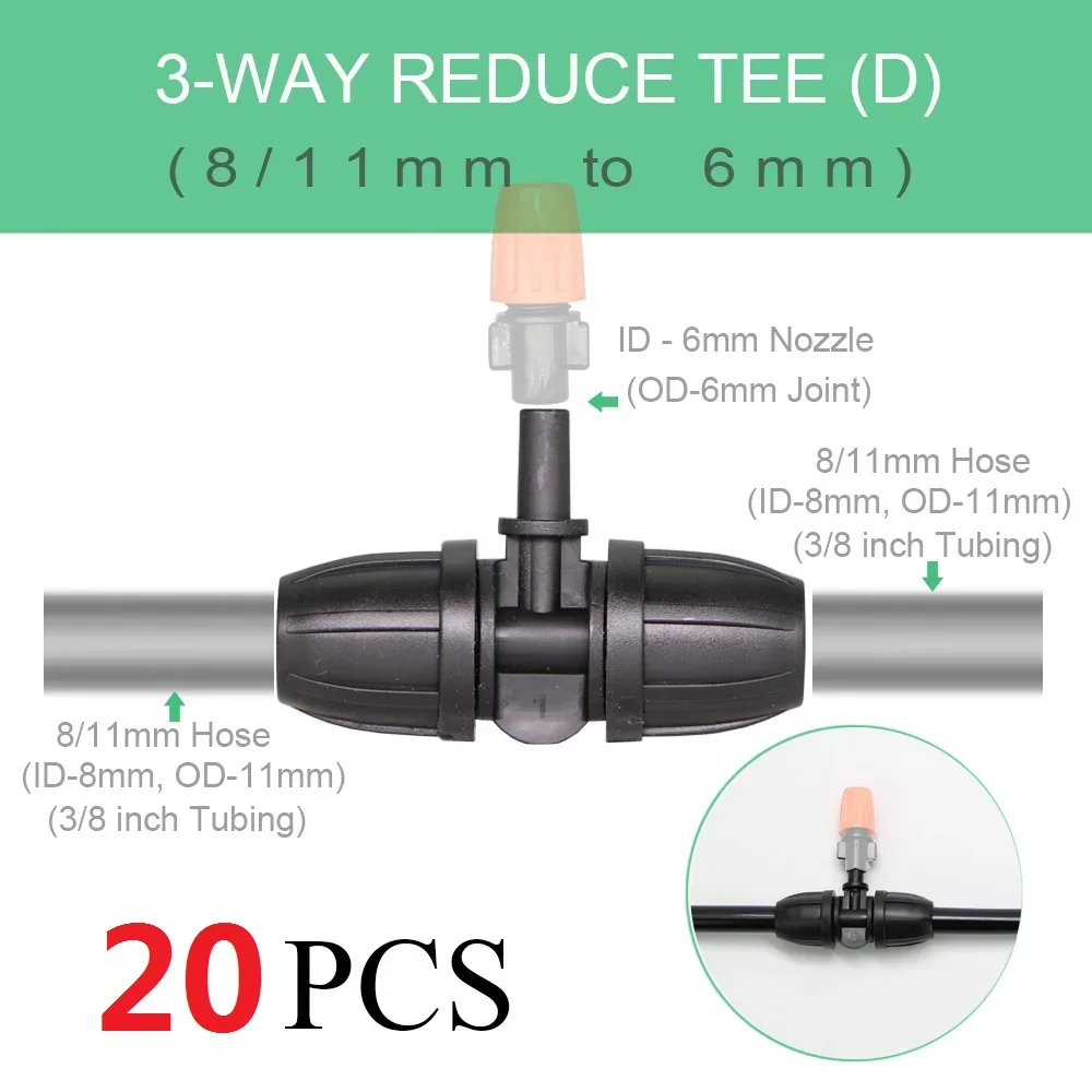 

Соединитель для садовой воды MUCIAKIE, пластик, 8/11 мм