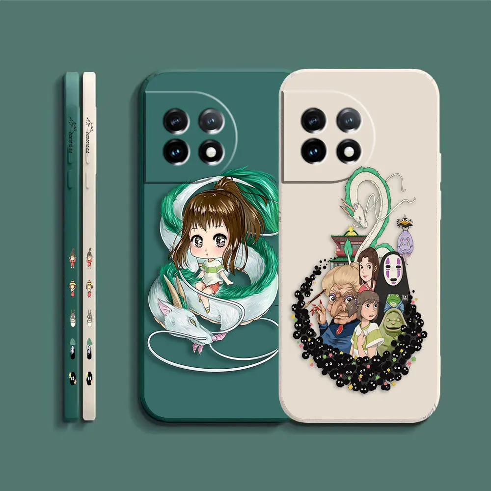 The Anime Spirited Away Phone Case For Oneplus 11 10 9 9R 9RT 8 8T 7 7T ACE 2V NORD CE 2 Pro Colour Liquid Case Funda Shell Capa