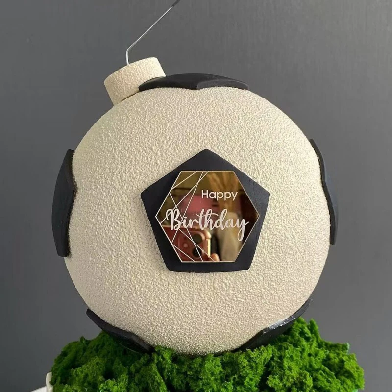 С днем рождения искусственное украшение для торта акриловый шестиугольный декор