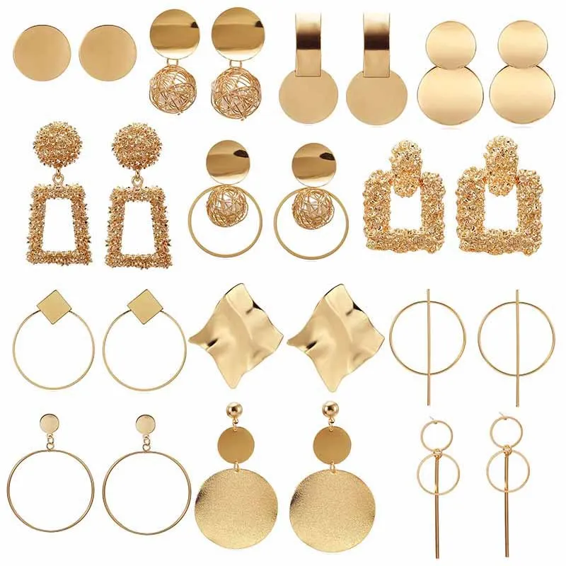 

Hanging Earrings Round Dangle Earrings for Women Girls Metal Circle Geometric Hoop Earrings Trendy Jewelry