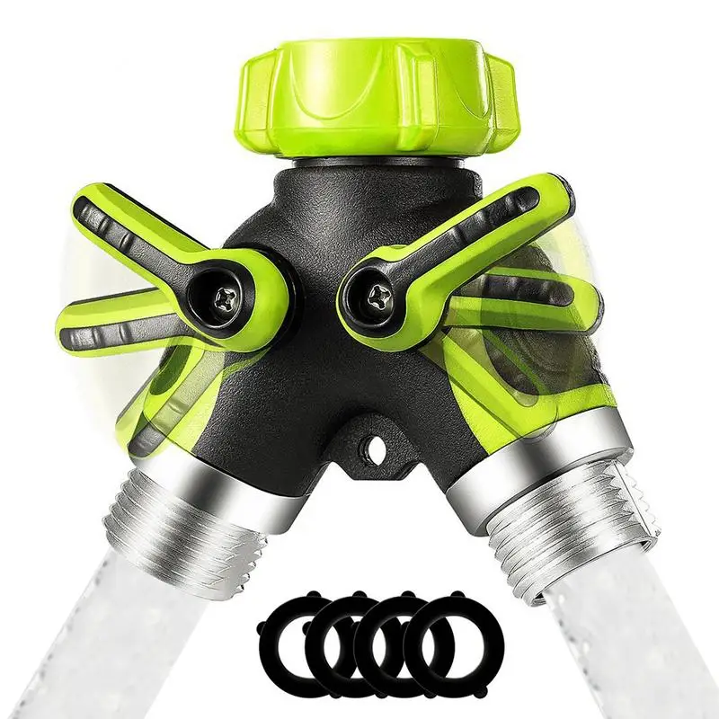 

Brass 2 Way Hose Splitter Heavy Duty Brass Splitter Hose Spigot Adapter Connector Faucet Splitter Includes 4 Extra Rubber