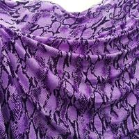purple snake pattern printing fabrics stretch knitted cottonspandex fabric diy sewing material for dress t shirt cheongsam
