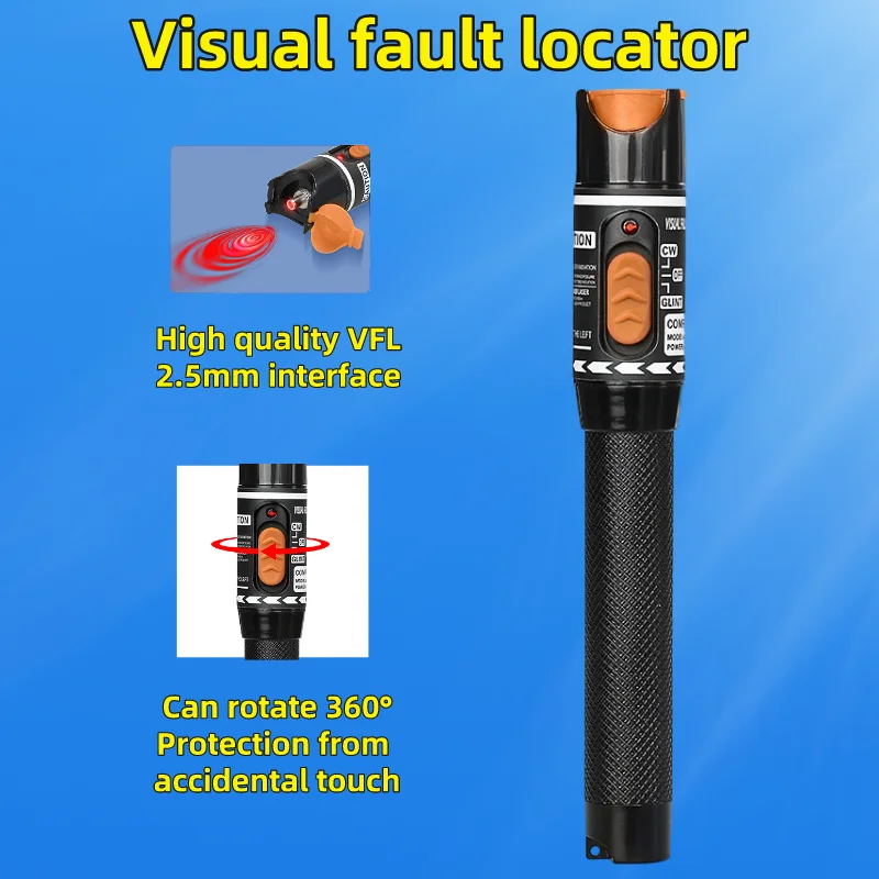 Визуальный дефектоскоп FTTH, 10/1/20/30/50 мВт, Флюоресцентный оптический волоконный тестовый инструмент VFL для интерфейса SC/FC/ST 2,5 мм Визуальный дефектоскоп FTTH, 10/1/20/30/50 мВт, Флюоресцентный оптический волоконный тестовый инструмент VFL для интерфейса SC/FC/ST 2,5 мм