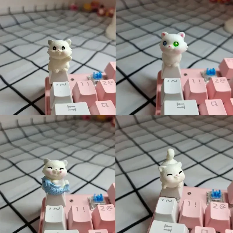 Персонализированные колпачки для ключей с котом 3D ручной работы из полимерного