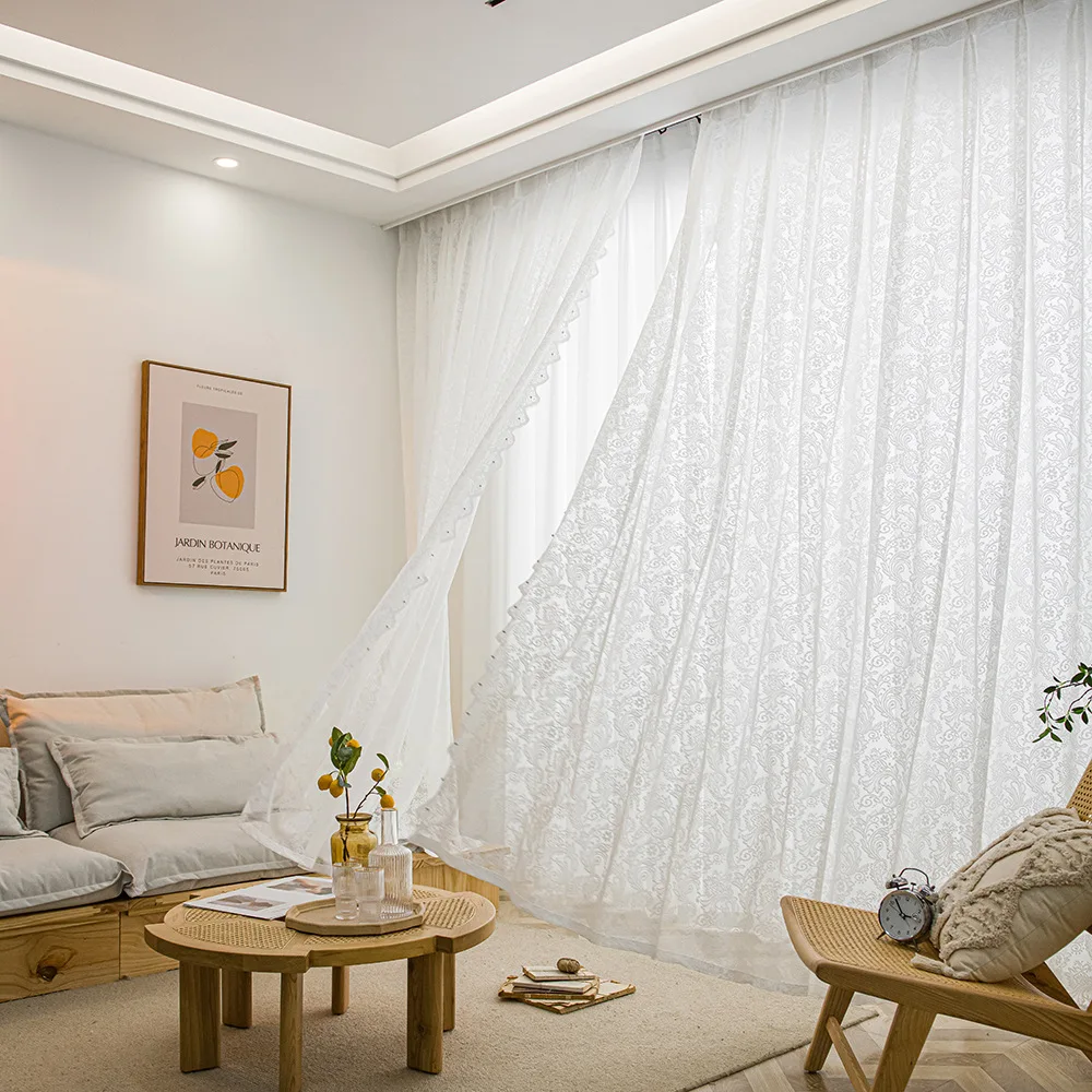 

Новая французская Ретро занавеска из Жемчужной марли, кружевная волнистая Кружевная Сетка для окон принцессы, солнцезащитный экран, белая ...