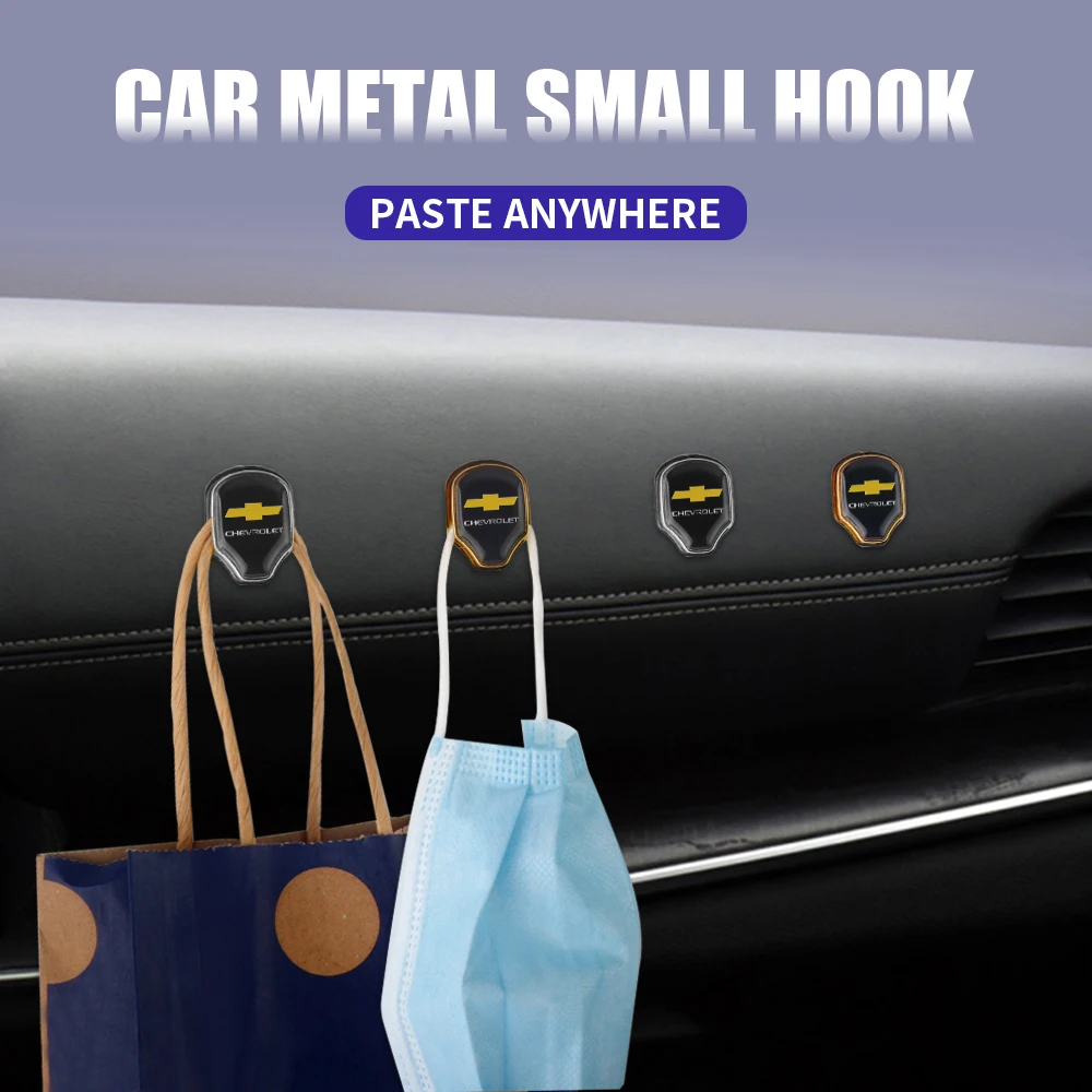 

1/2pcs Metal Car Small Hooks Holder Hangers Organizer Accessorie For Chevrolet cruze captiva Camaro Sonic Spark Sail Aveo Z71