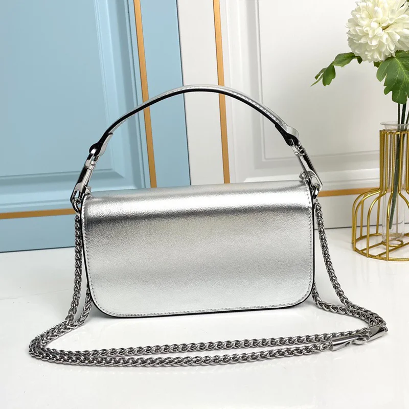 Shoulder Bag Crystal Buckle Chain Bag Dinner Bag Purse Women's Underarm Bag Messenger Bag Detachable Shoulder Strap With Box
