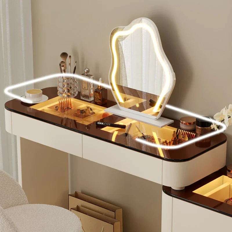 Туалетный столик туалетный деревянный для макияжа с зеркалом комод шкаф