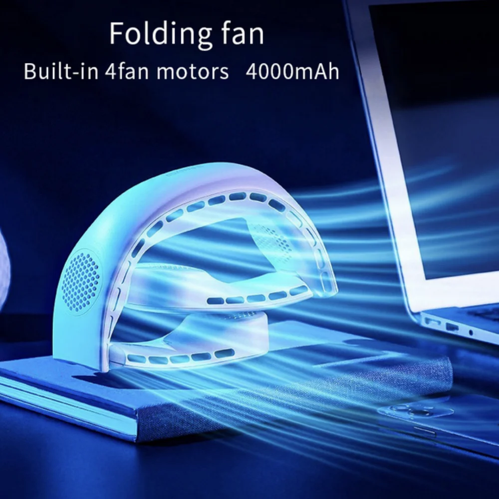 

Mini Neck Fan Portable Bladeless USB Rechargeable Mute Sports Fans Outdoor Ventilador Portatil Abanico Silent Cooling