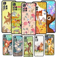 disney bambi kawaii phone case for xiaomi redmi note 11 10 10s 9t 9s 9 9pro max 8t 8pro 7 6 5 pro 4x soft tpu black cover coque