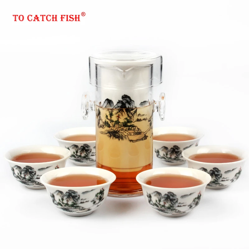 

Chinese Kung Fu Tea Set Resistant Glass Teapot and Cup Set Gaiwan Teeware Teware Tea Cups Sets Complete Tools Ceremony Bowl Pot