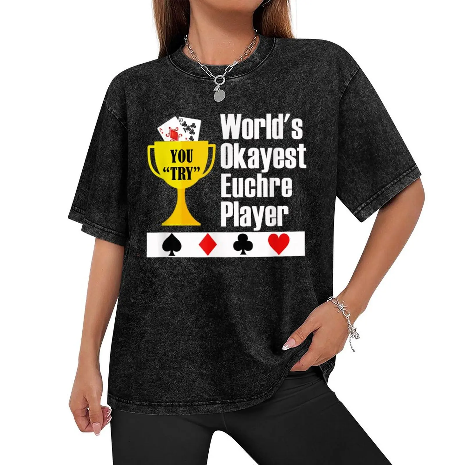 Мужская футболка World's Okayest Euchre Player хлопок
