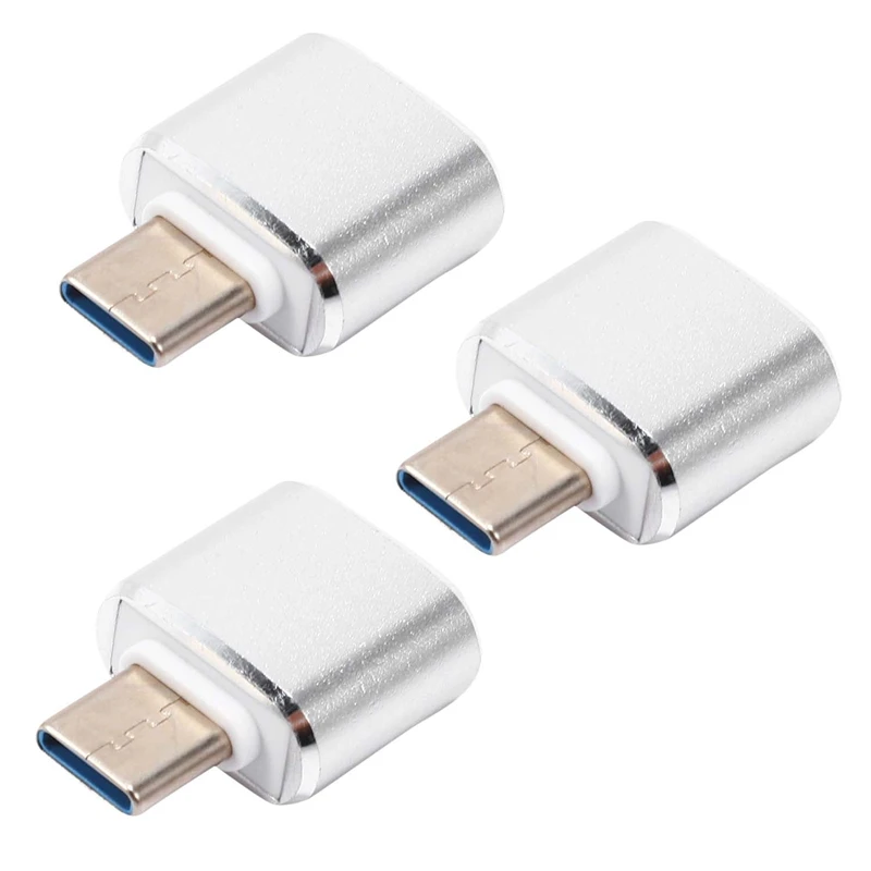 

3X USB C к USB-адаптеру 2 упаковки Type C к USB 3,0 адаптер USB адаптер с поддержкой Otg для Galaxy S9/S8/Not 8 (серебристый)