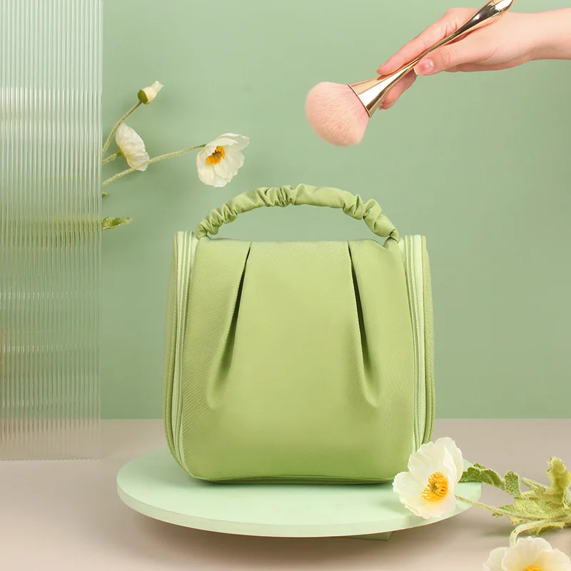 

New Hanging Wash Bag Travel Hook Portable Storage Bag Fashionable Pleated Portable Cosmetic Bag