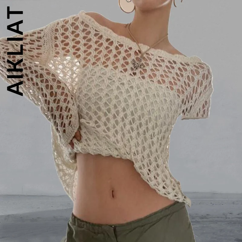 

Aikliat Fashion Knitted Women Sweater Warm Streetwear Knit Sweater Leisure Girl Top Women Korean Chic Female