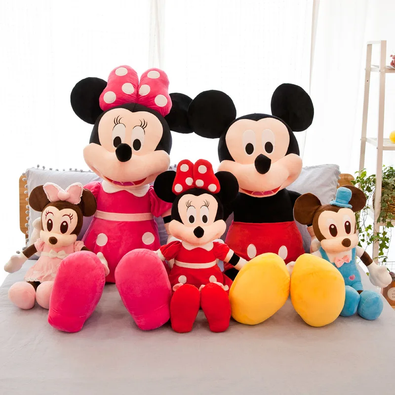 Disney Large Couple Mickey Minnie Doll Mickey Mouse Plush Toy Girlfriend Cute Kid Children's Birthday Gift