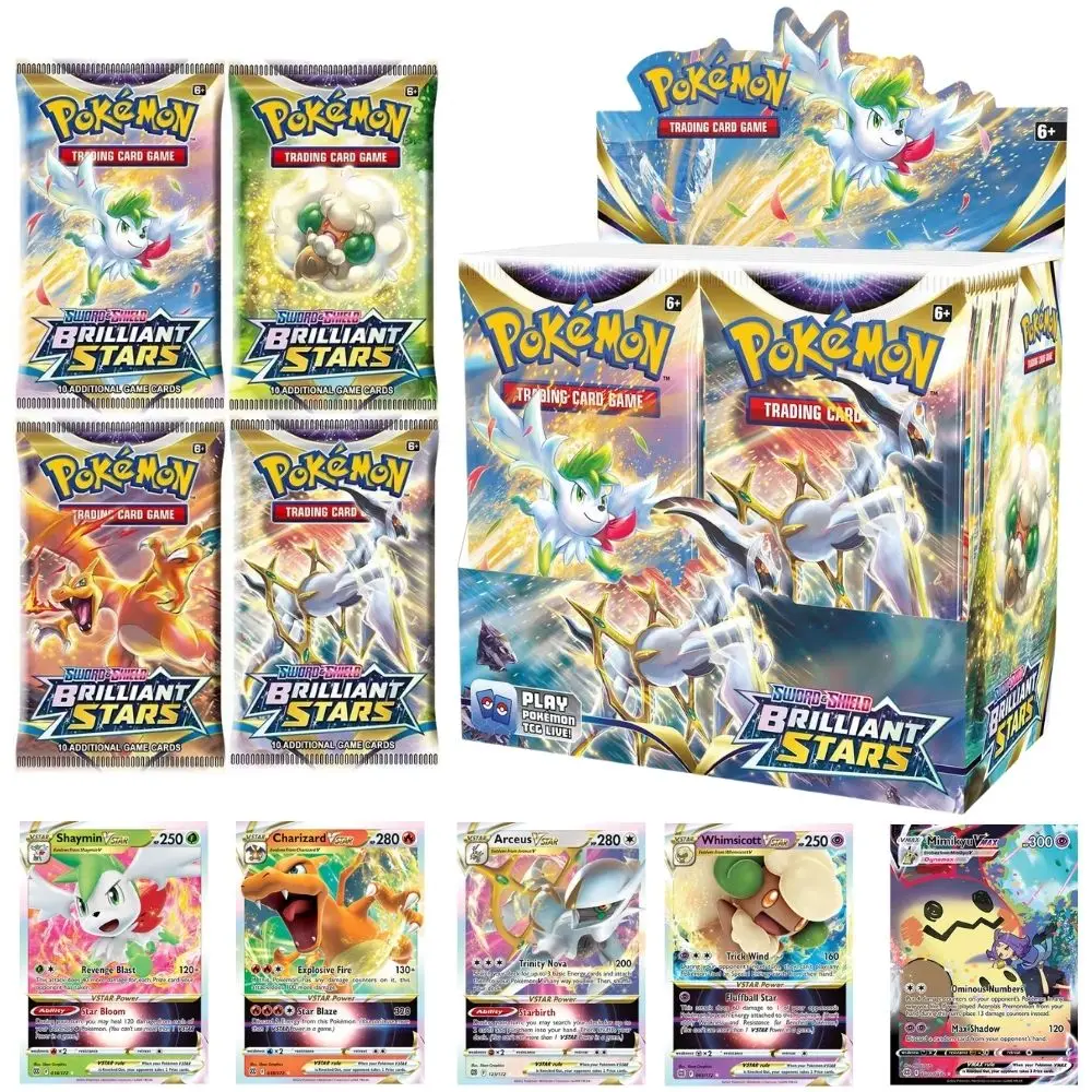 

360Pcs Pokemon Brilliant Stars Cards Evolving Skies TCG: Sword & Shield Booster Box Trading Card Game Collection Toys Gifts