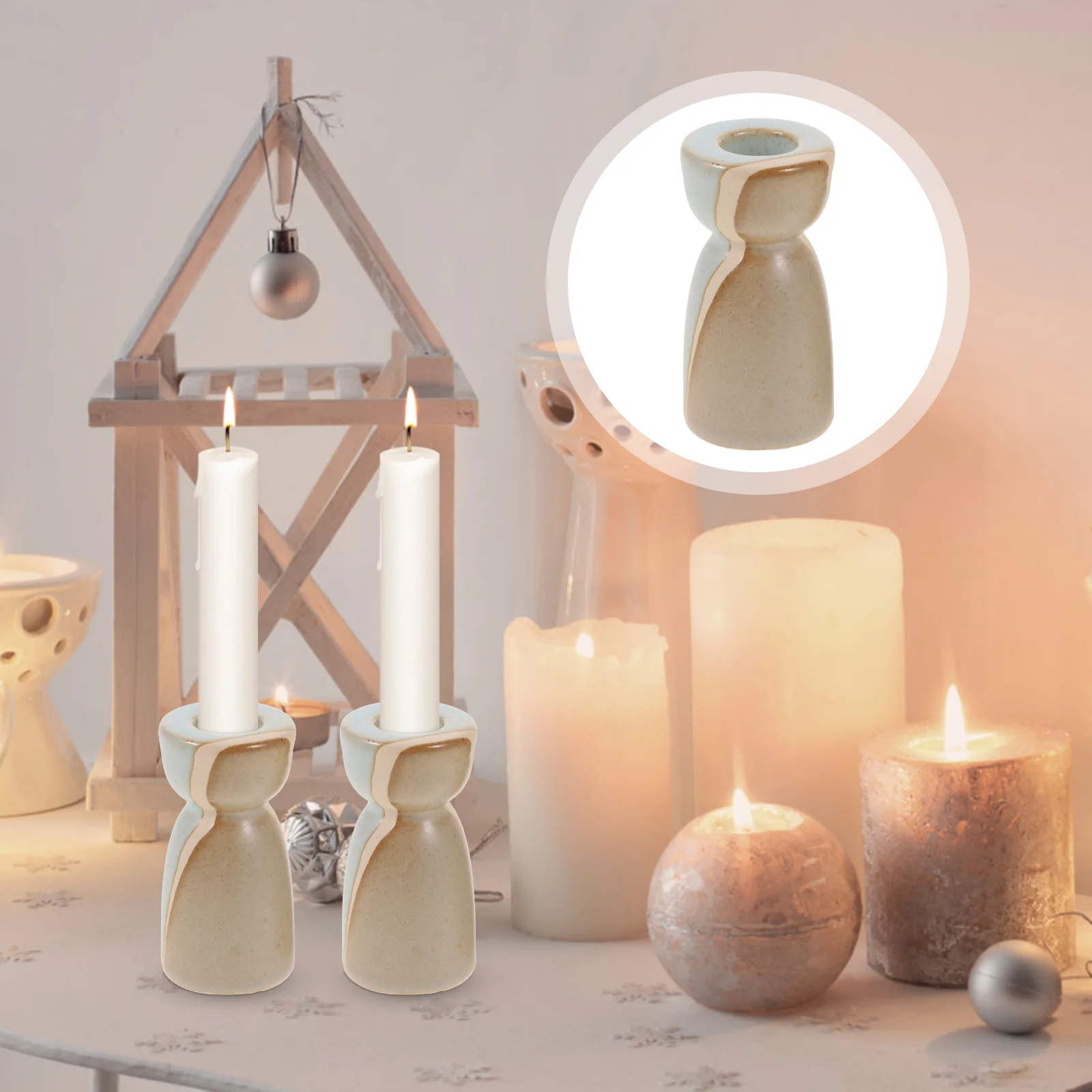 

2pcs Stick Holder Creative Holder Ceramics Holder Holder Tabletop Holder