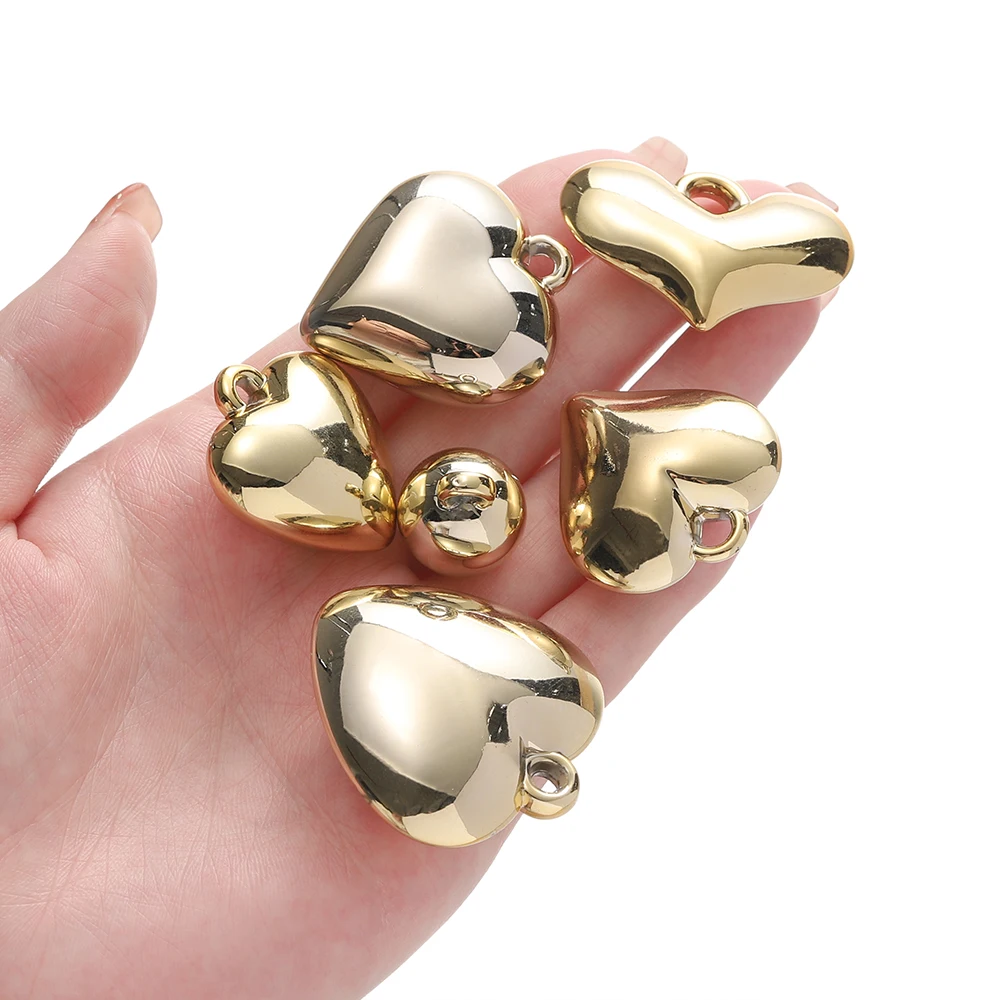 2 шт./лот CCB большие подвески в форме сердца для DIY серьги ожерелье браслет