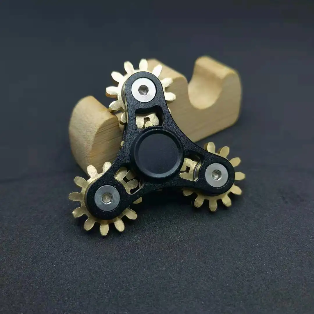 1PC Delicateness Gear Hand Spinner All Copper High Quality Fidget Spinner Nine Teeth Linkage Edc Metal Alloy Spinner Fidget Toys enlarge