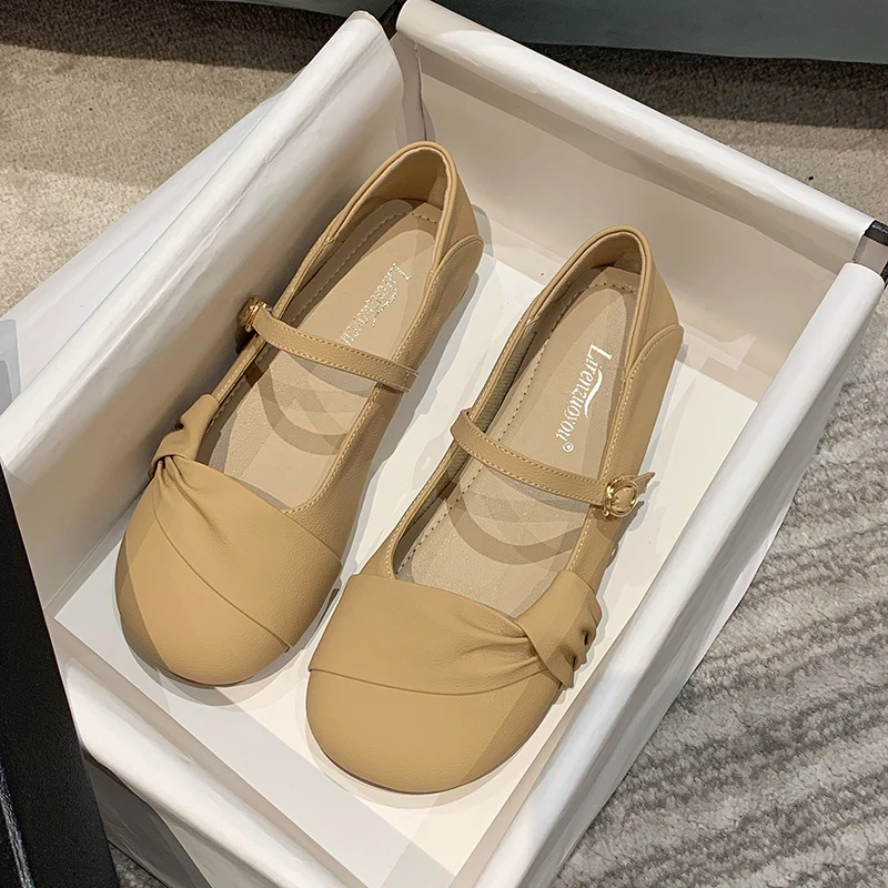 

Women Flats Retro Leather Shoes Flat Heel Square Toe Casual Shoes Mary Janes Spring Autumn Sandals Flattie Fashion Casual New