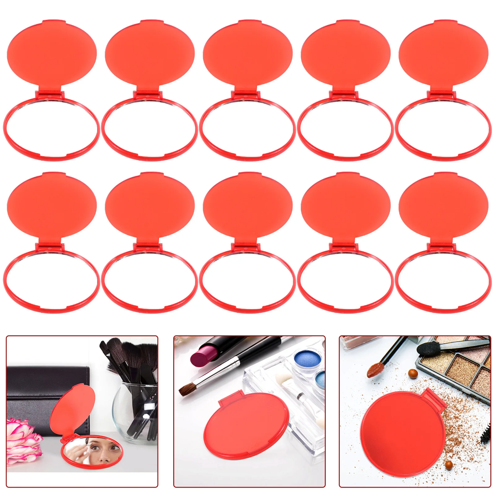 

10 Pcs Cosmetics Make Mirror Travel Mini Makeup Supplies Foldable Ps Size Small