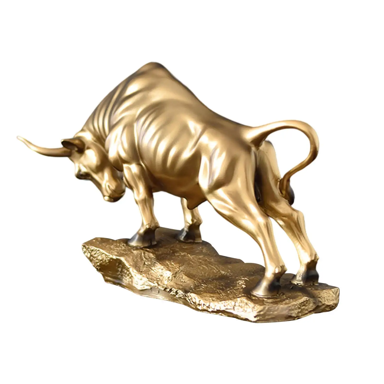 

Modern Bull Figurine Statue Collection Feng Shui Crafts Office Bedroom Decor