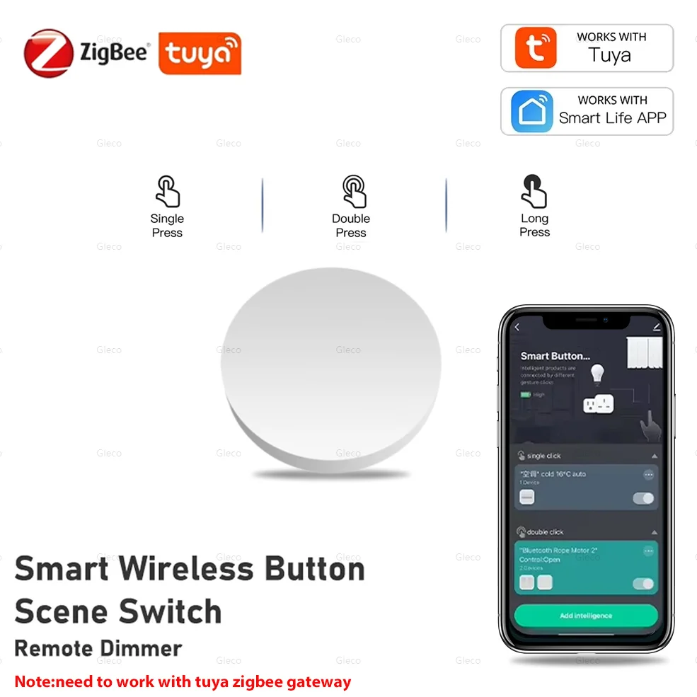 

Кнопка-переключатель Gleco Tuya ZigBee для умного дома