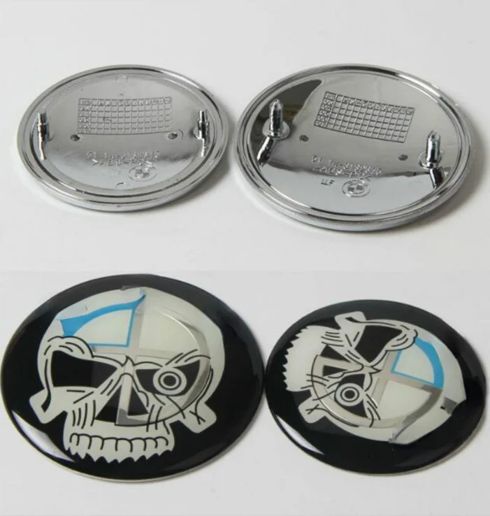 1pcs Front Hood Bonnet Badge 82MM/74MM Rear Trunk Emblem Skull for F30 E60 E90 E92 E93 | Emblems