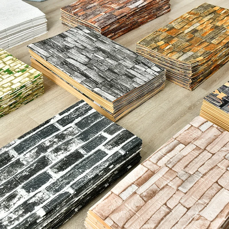 Настенная 3d-наклейка в стиле ретро с имитацией кирпичной кладки 70x100 см