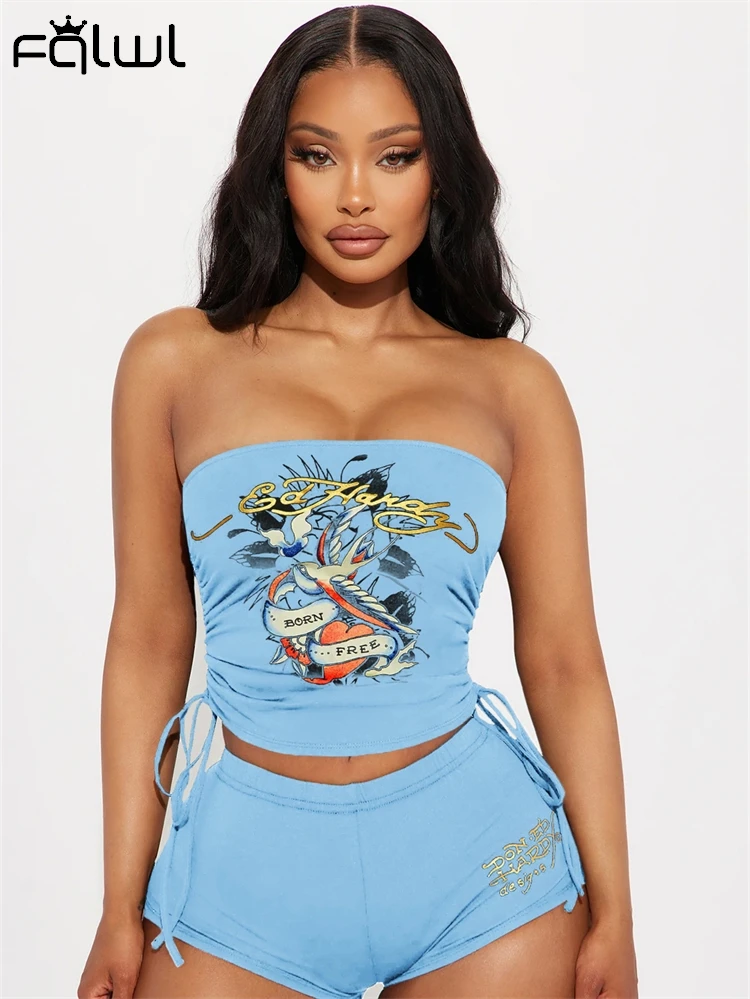 Женский летний комплект одежды из 2 предметов пикантный черный топ на завязках и