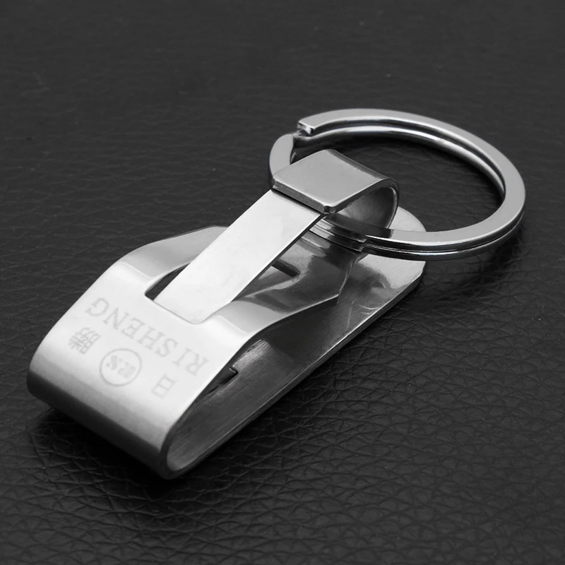 

Stainless Steel Keyring Security Clip On Heavy Duty Belt Key Clip Belt Keychain 2 Detachable Keyrings Belt Key Holder