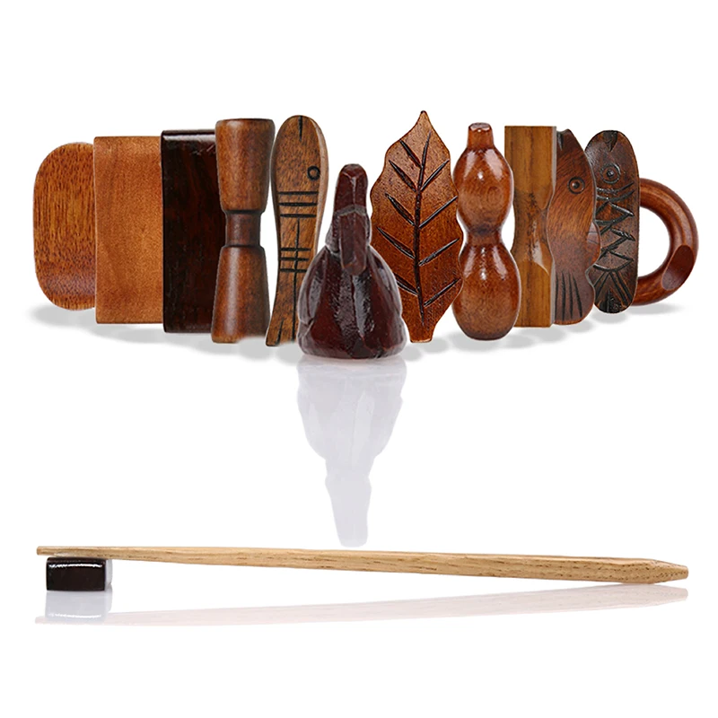 

Chinese Style Wooden Chopsticks Holder Creative Fish Leaf Shaped Spoon Fork Rack Chinese Food Tableware Chopsticks Rest Tools