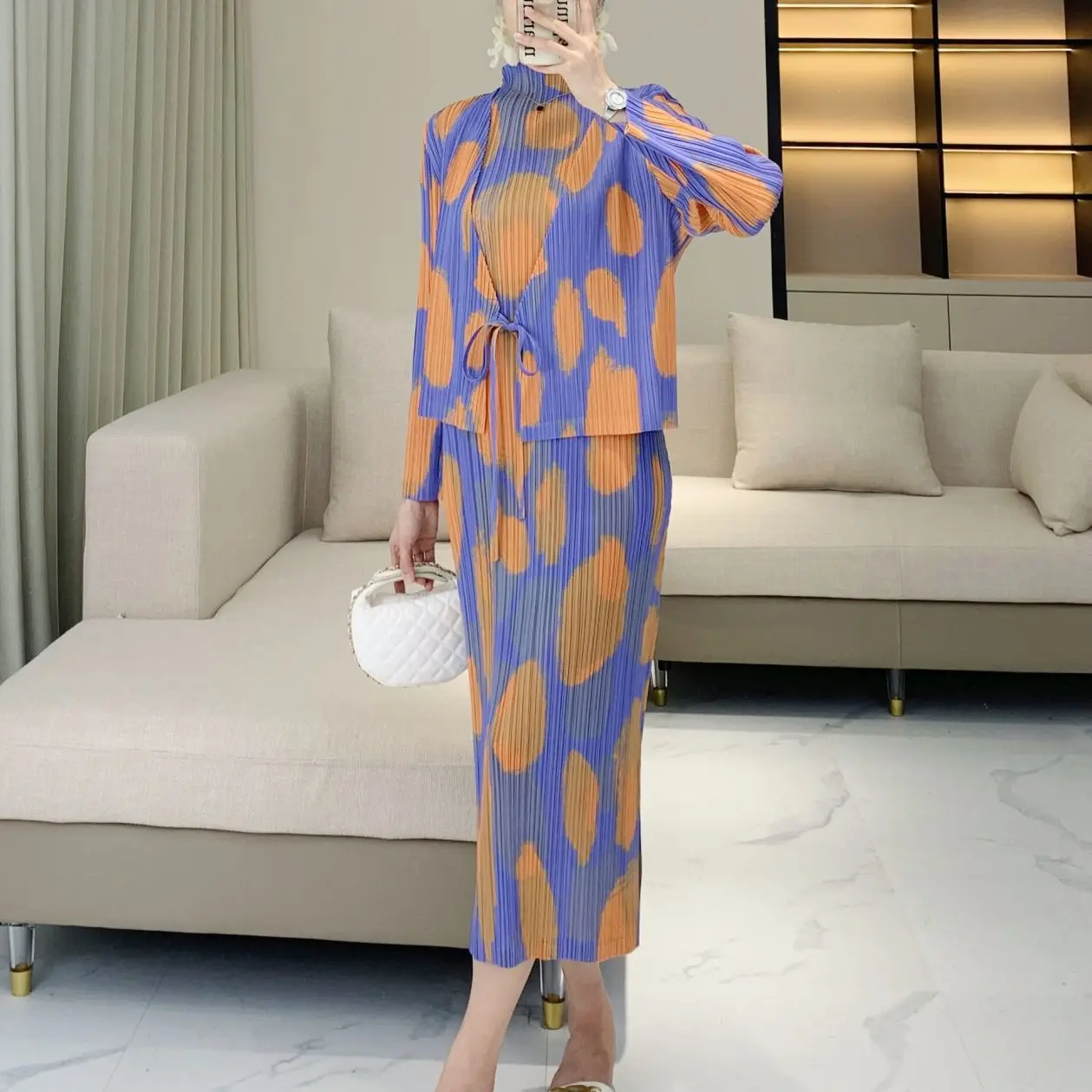 Плиссированная юбка комплект 2024 высококачественное женское летнее новое платье