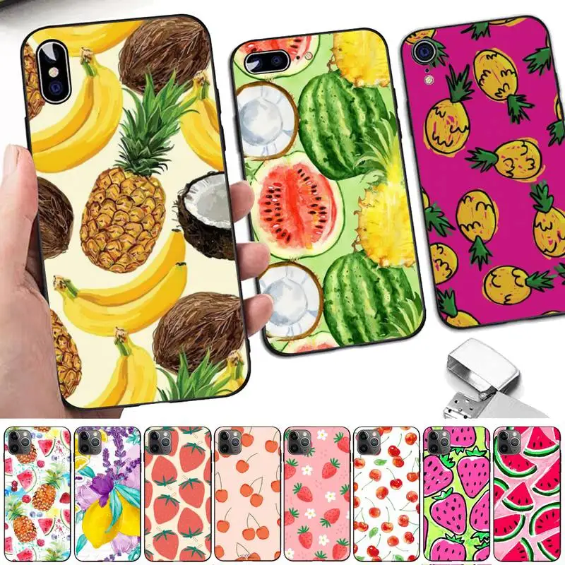 

Avocado Cherry Fruit Print Phone Case for iPhone 11 12 13 mini pro XS MAX 8 7 6 6S Plus X 5S SE 2020 XR case