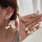 Длинные жемчужные серьги Romaitic с кисточками, роскошные свадебные серьги с кубическим цирконием для женщин, ювелирные изделия для свадебной вечеринки, подарки