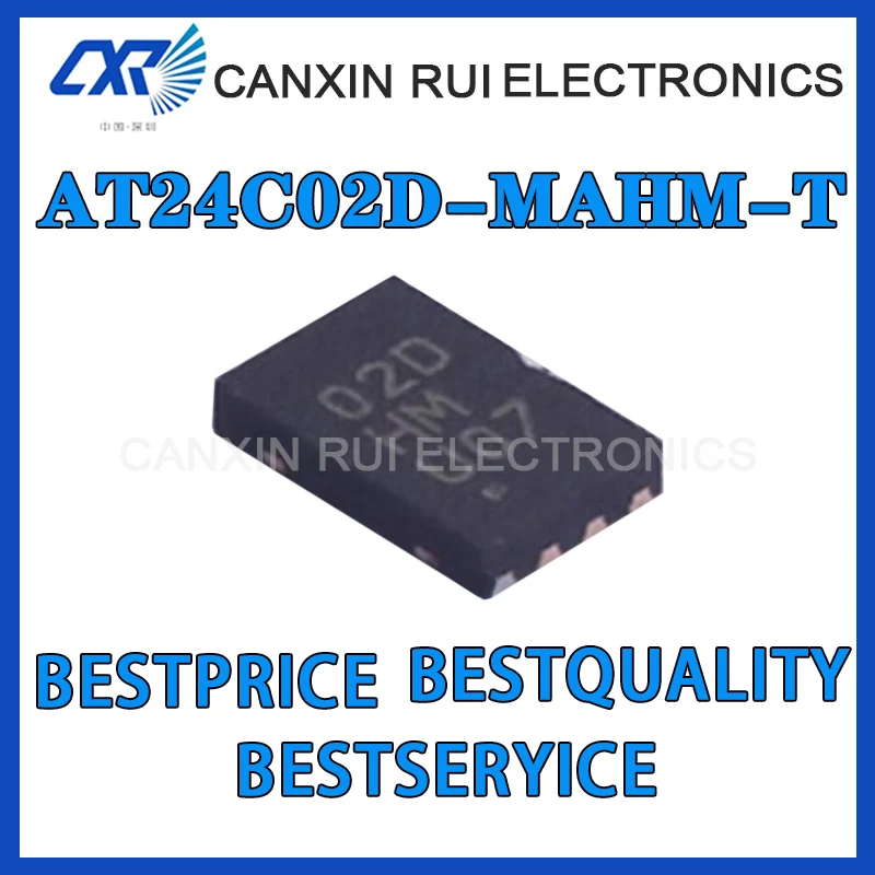 

New imported AT24C02D-MAHM-T silkscreen 02D package UDFN-8 memory chip IC