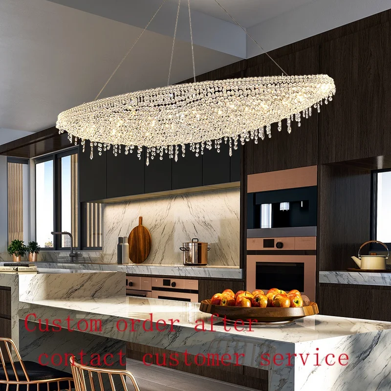 

Light luxury modern restaurant crystal chandelier creative design high-end villa living room lamps