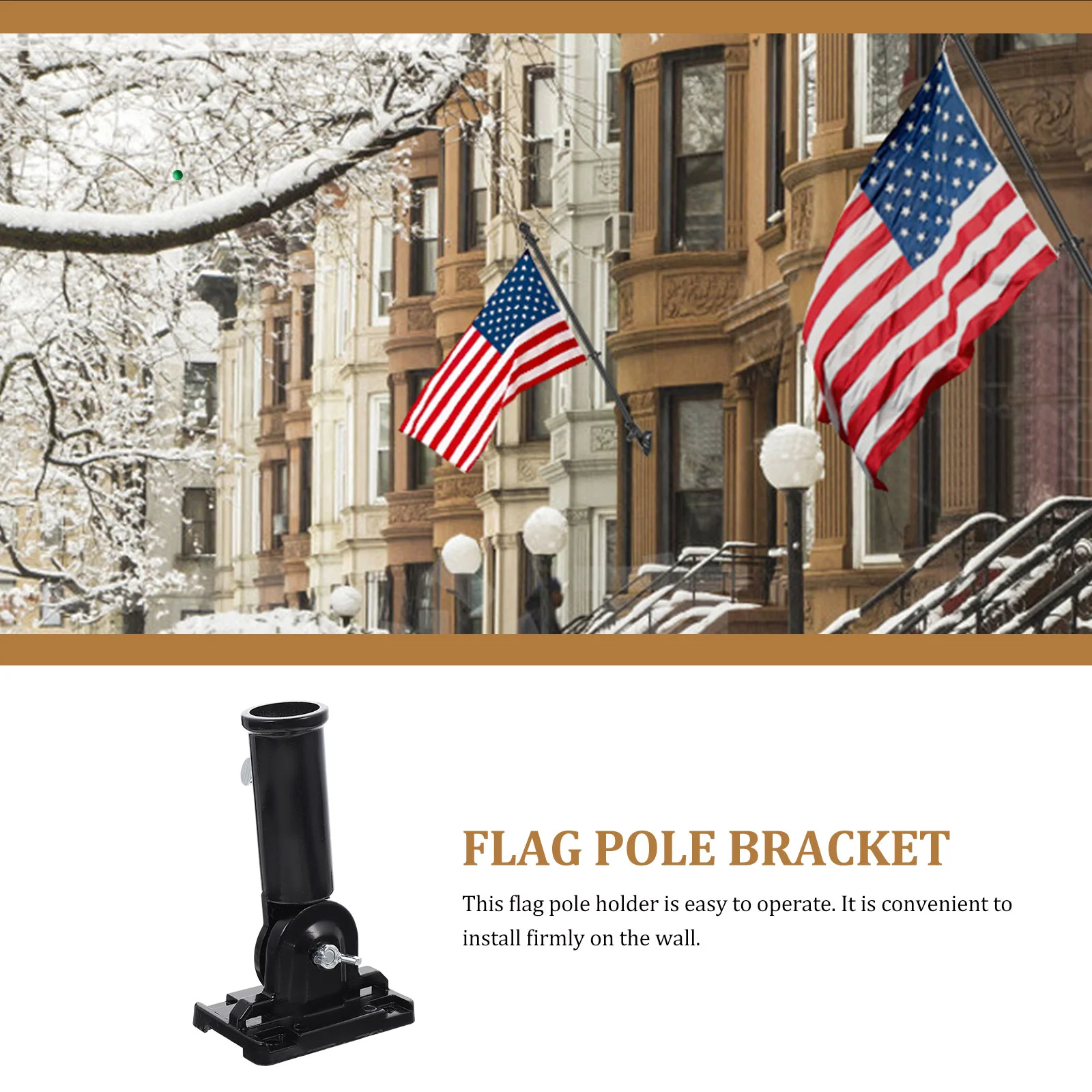 

Flag Pole Holder Bracket Flagpole Mount Outdoor Garden Stand House Wall Display Base Bracket Mounting Socket Iron Mounted Banner