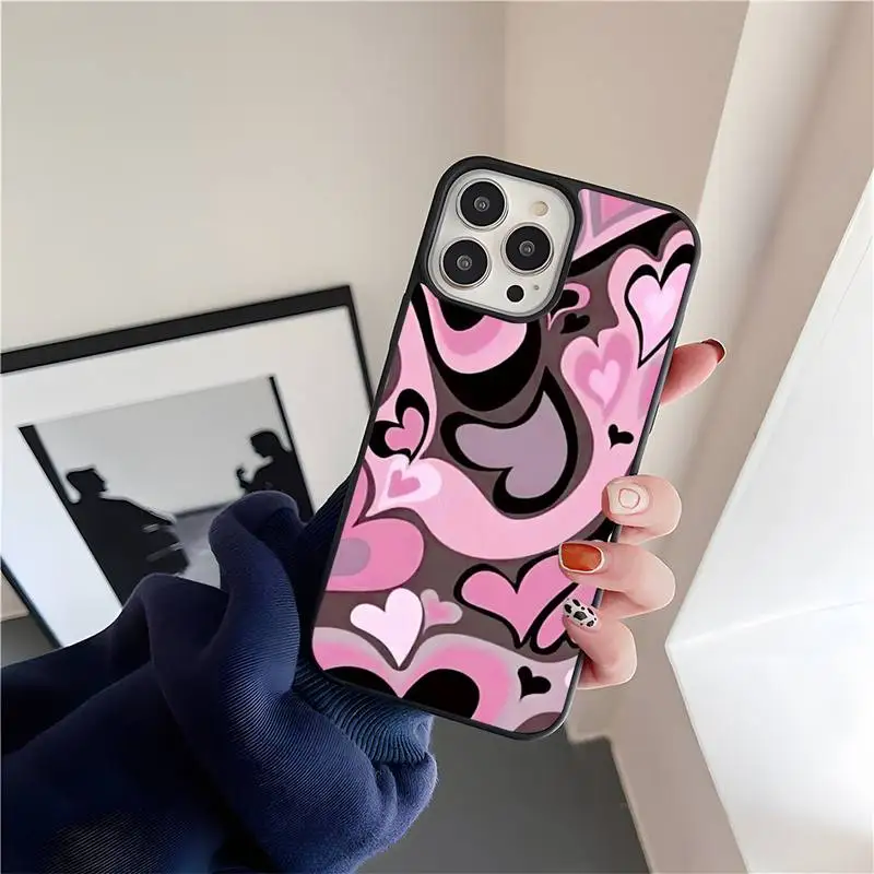 

Heart Circle Phone Case PC+TPU Case For Samsung Galaxy S20 Ultra S10 Lite 2020 S9 S8 Plus S7 S6 S10 5G Funda Shell Cover