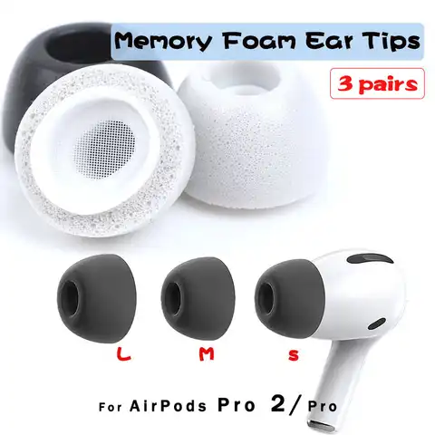 Насадки для наушников Apple AirPods Pro 2, насадки из пены с эффектом памяти, противоскользящие наушники, подушка для ушей, сменная детская подушка, ...