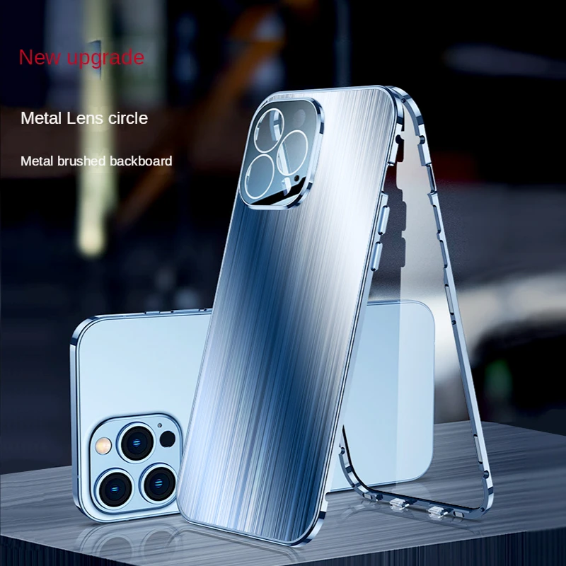 

New magsafe High-end luxury Titanium alloy frame button lock For iPhone 14 13 Pro Max iphone case Protection cover