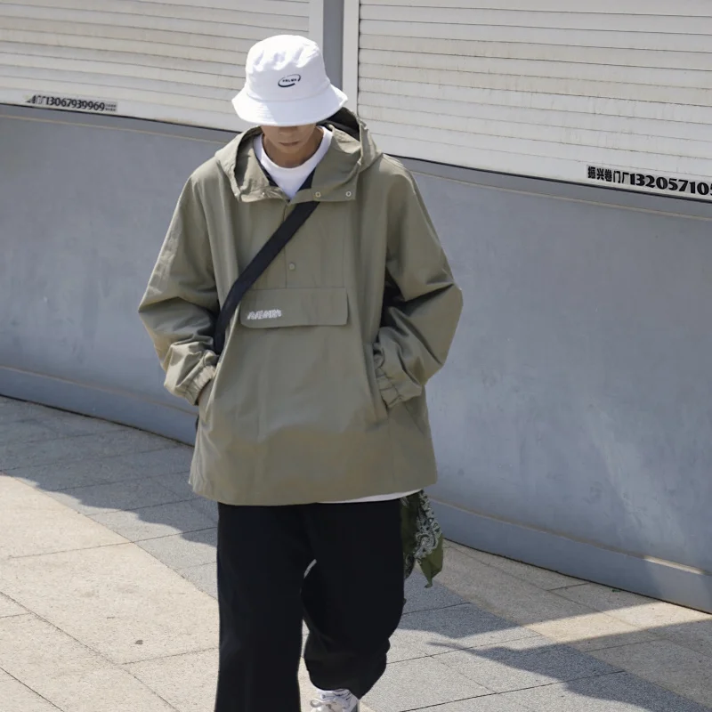 Большой пуловер куртки Подростковая уличная мода японские тренды мужские пальто