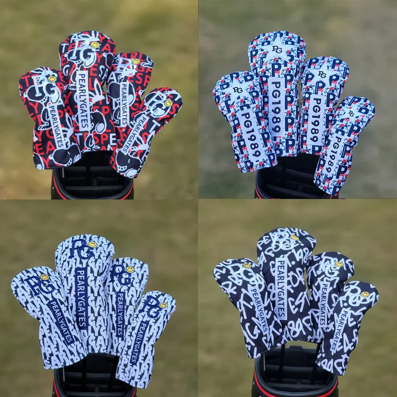 

Many Styles PG Golf Wood Headcovers Set Pearly Gates Golf Covers For Driver Fairway Hybrid Woods Golf Club Protector Set